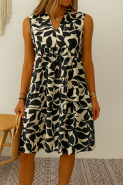 Isabelle - Robe Imprimé Feuilles Bohème