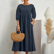 Marie - Robe Midi Confortable D'Été
