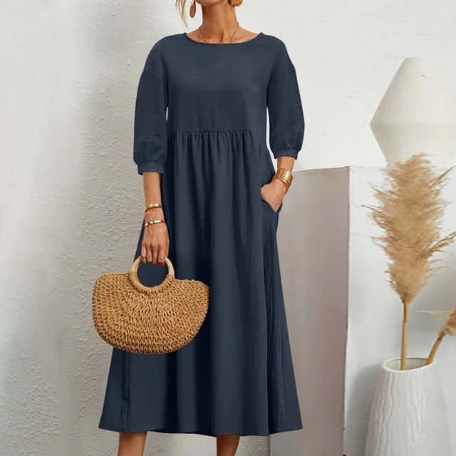 Marie - Robe Midi Confortable D'Été