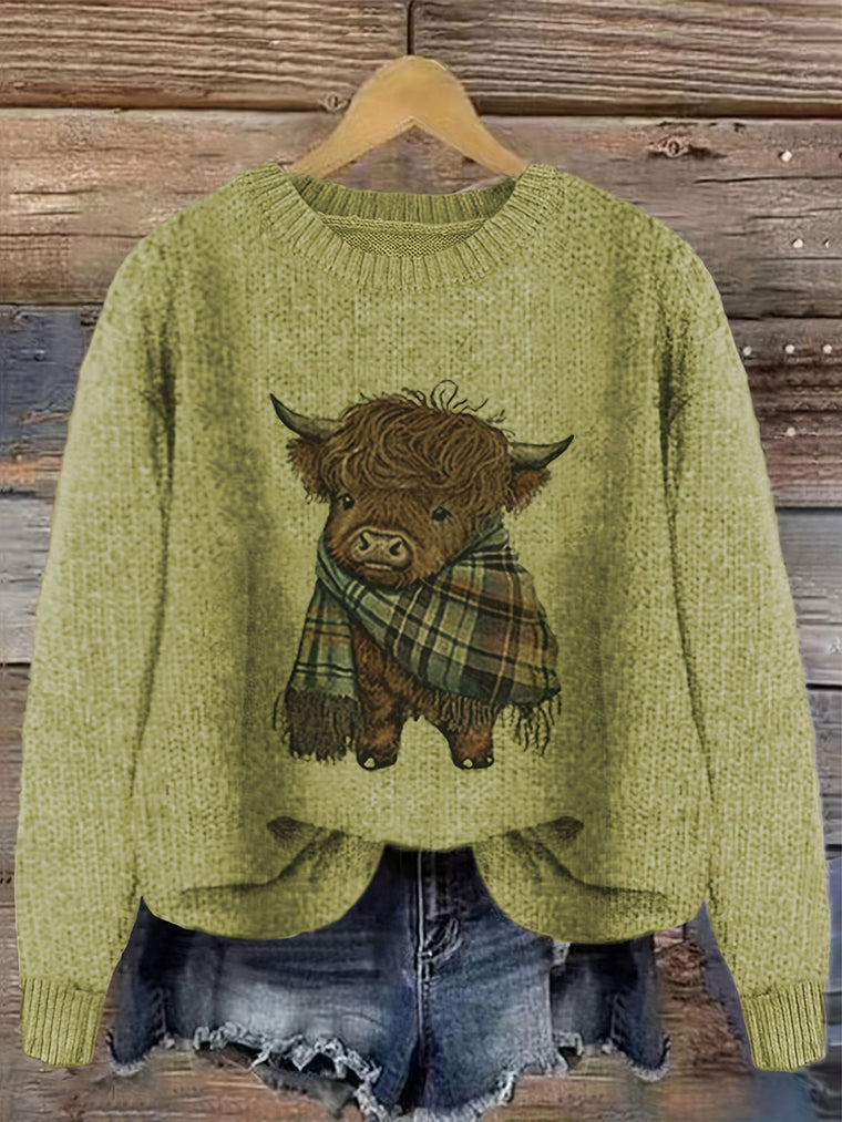 Aurélie - Pull Chic Imprimé Vache