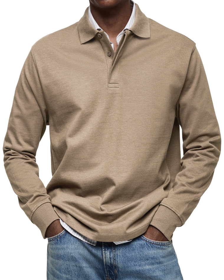 Adrien – Polo homme à manches longues luxe