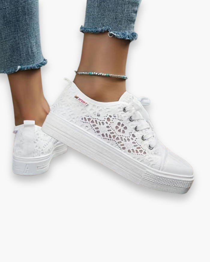 Sneakers dentelle chic pour femme | Respirantes et Stylées