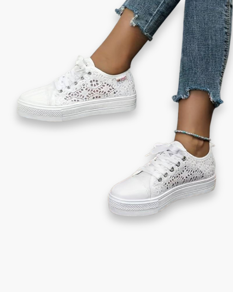 Sneakers dentelle chic pour femme | Respirantes et Stylées