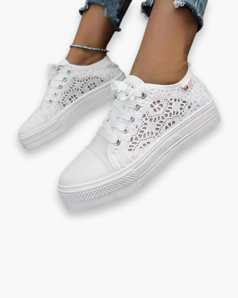 Sneakers dentelle chic pour femme | Respirantes et Stylées