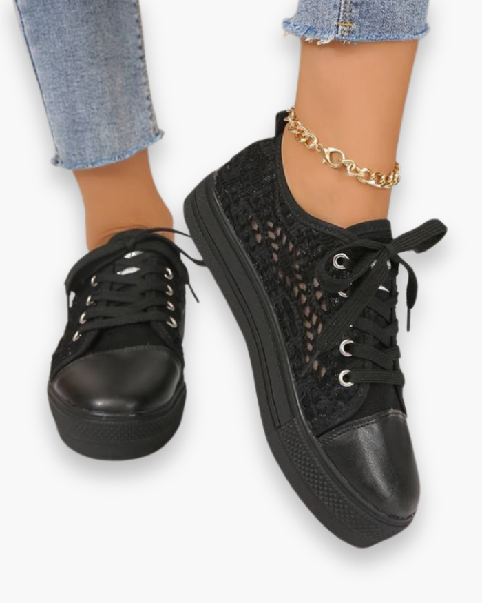 Sneakers dentelle chic pour femme | Respirantes et Stylées
