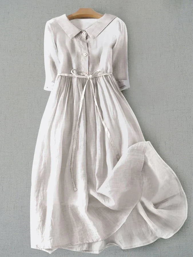 Claire - Robe Chemise Femme en Lin Fluide