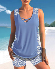 Margot - Tankini À Imprimé Feuillage Avec Tissu Léger