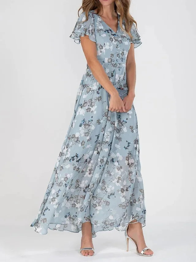 Nathalie - Robe Longue Femme Fleurie