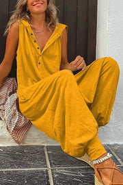 Maëlle - Jumpsuit Mouwloos Avec Capuchon Et Coupe Décontractée