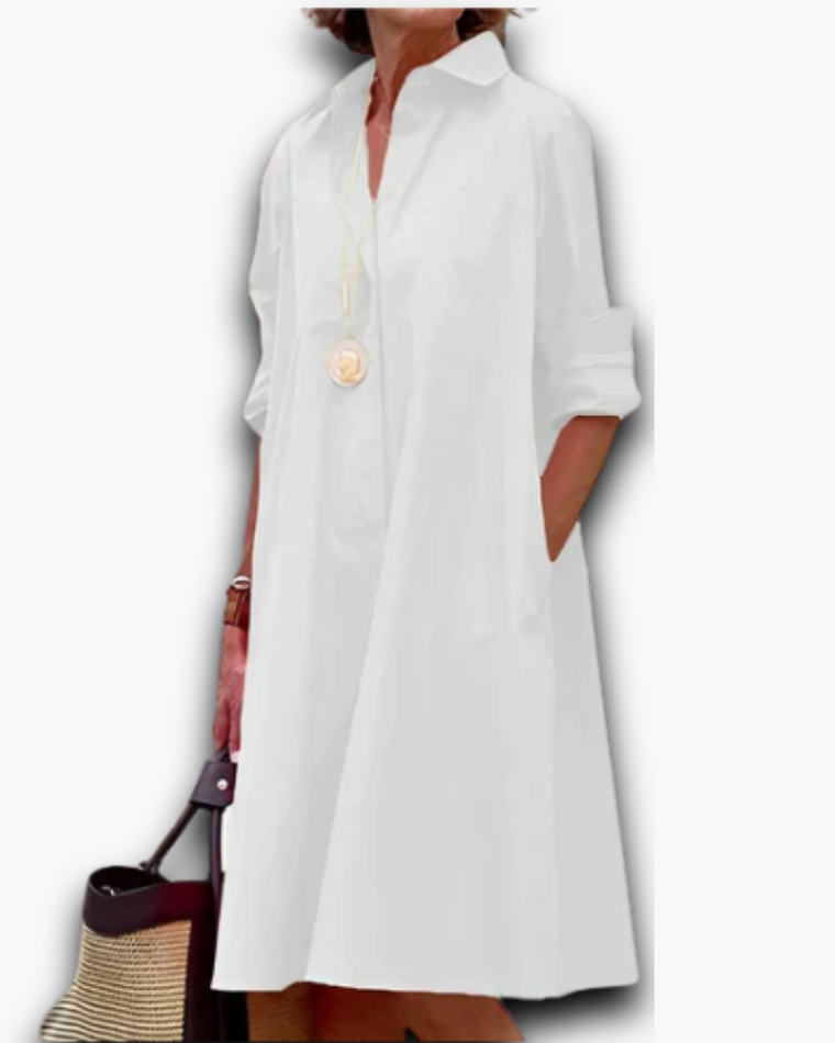 Robe Décontractée À Col Classique | Légère Et Stylée