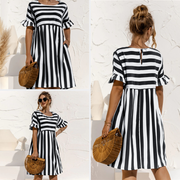 Nathalie - Robe Rayée d'Été Chic