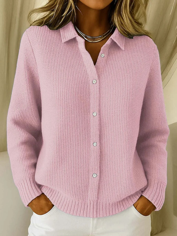 Caroline - Cardigan Élégant Maille Gaufrée