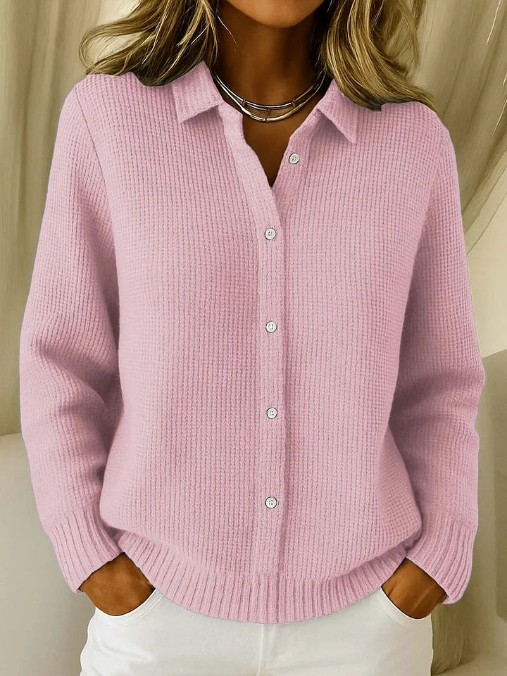 Caroline - Cardigan Élégant Maille Gaufrée
