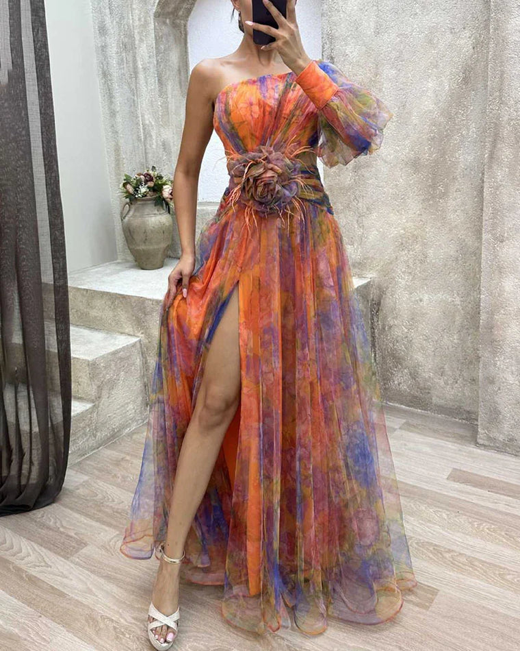 Robe Élégante pour Femme | Fendue et Fluide