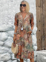 Robe bohème femme fleurie mi-longue - Susan
