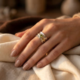 Bague rustique en argent et or — Doumira
