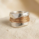 Bague en Argent et Or Enveloppée — Doumira