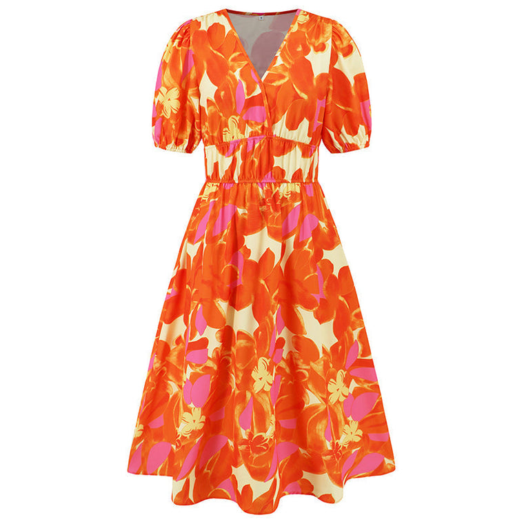 Caroline - Belle Robe d'Été Fleurie