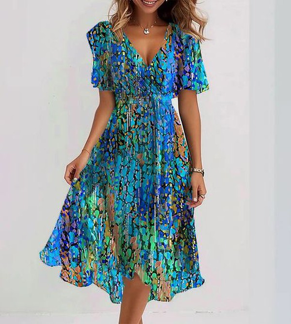 Robe Midi Femme Fleurie Élégante - Linda