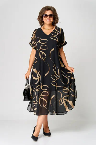 Nicole - Robe Mi-Longue Femme Imprimée Grande Taille
