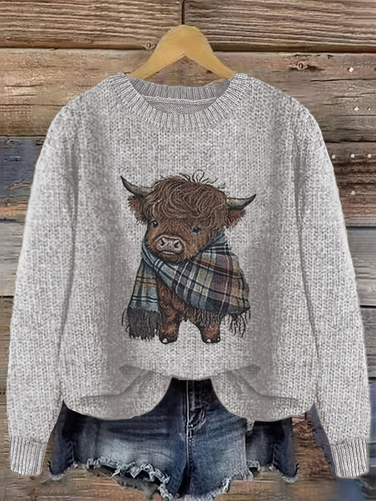 Aurélie - Pull Chic Imprimé Vache