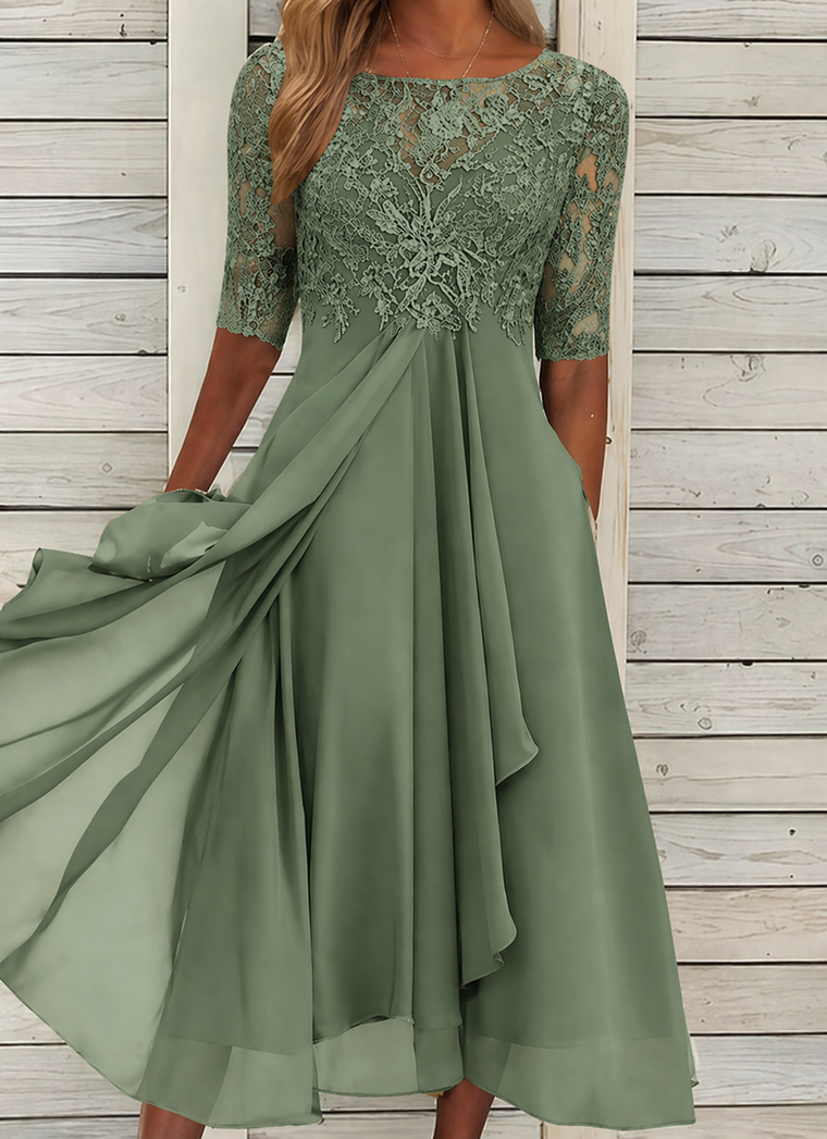 Robe Longue Femme en Dentelle de Cérémonie - Susan