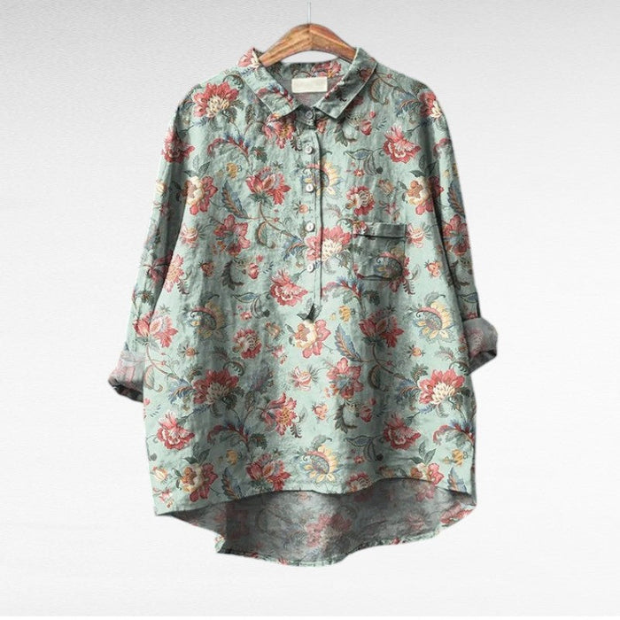 Caroline - Blouse Fleurie Élégante Femme
