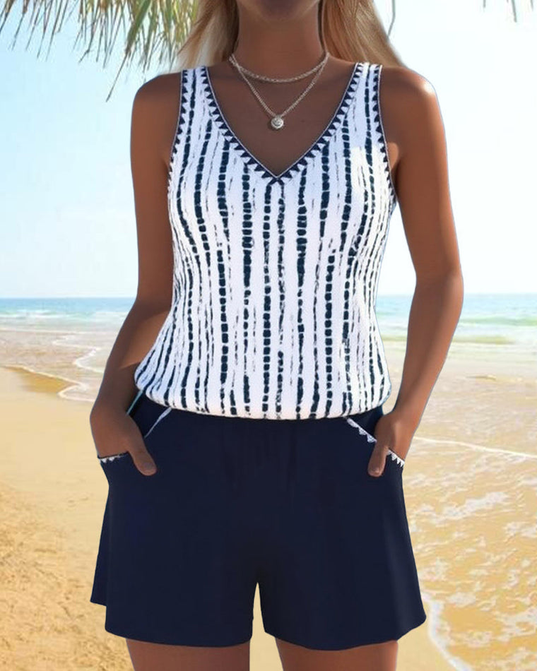 Caroline - Ensemble Plage Chic Col V