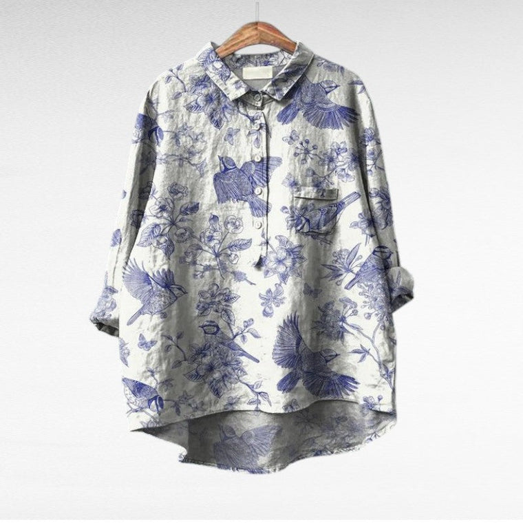 Caroline - Blouse Fleurie Élégante Femme