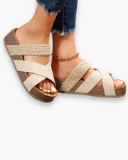 Sandales Plates Croisées pour Femme | Respirantes et Souples