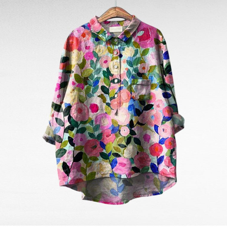 Caroline - Blouse Fleurie Élégante Femme