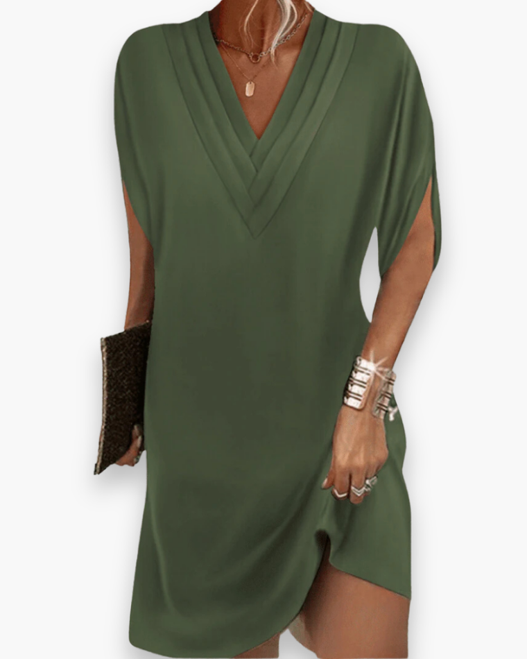 Robe Fluide Col V Pour Femme | Été Chic
