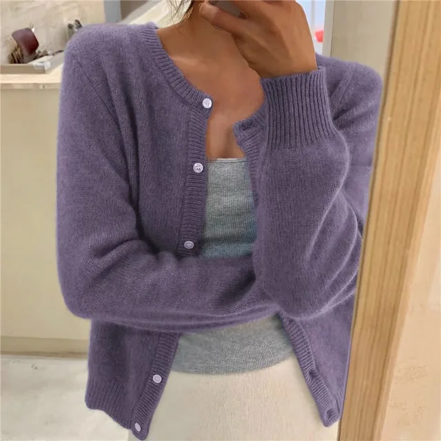 Nathalie - Cardigan Élégant Boutonné Maille Fine