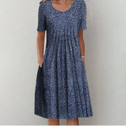 Marine - Robe Fleurie Décontractée Femme