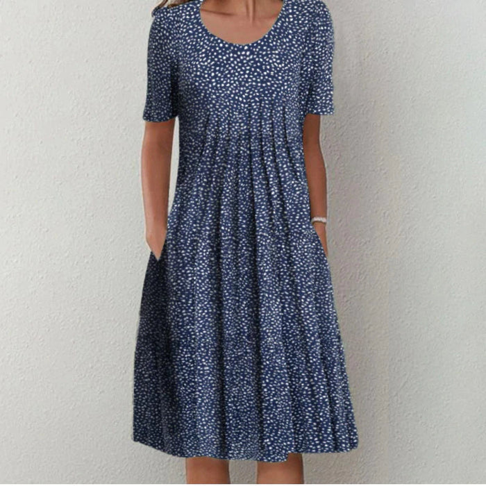 Marine - Robe Fleurie Décontractée Femme