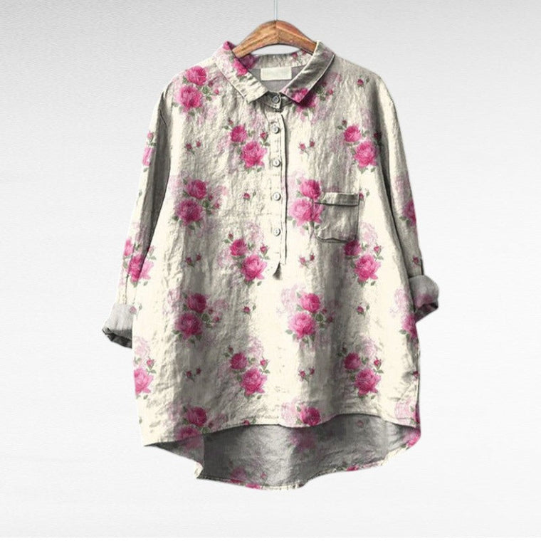 Caroline - Blouse Fleurie Élégante Femme