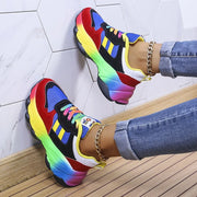 Isabeau - Baskets Orthopédiques - Motif Arc-En-Ciel, Confort Absolu, Femme