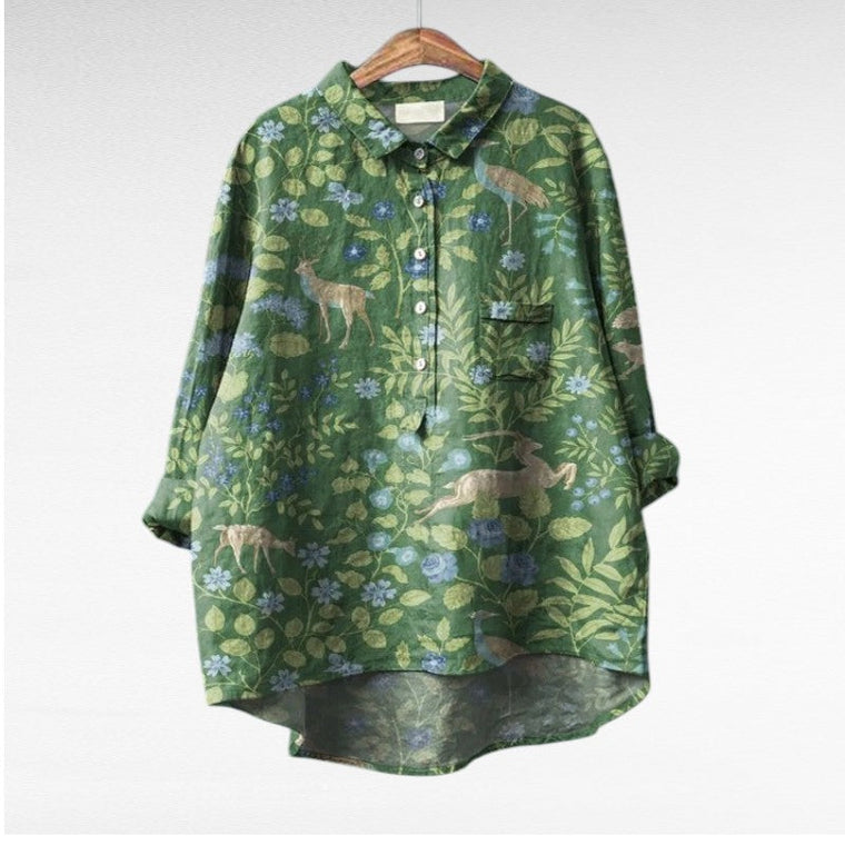 Caroline - Blouse Fleurie Élégante Femme