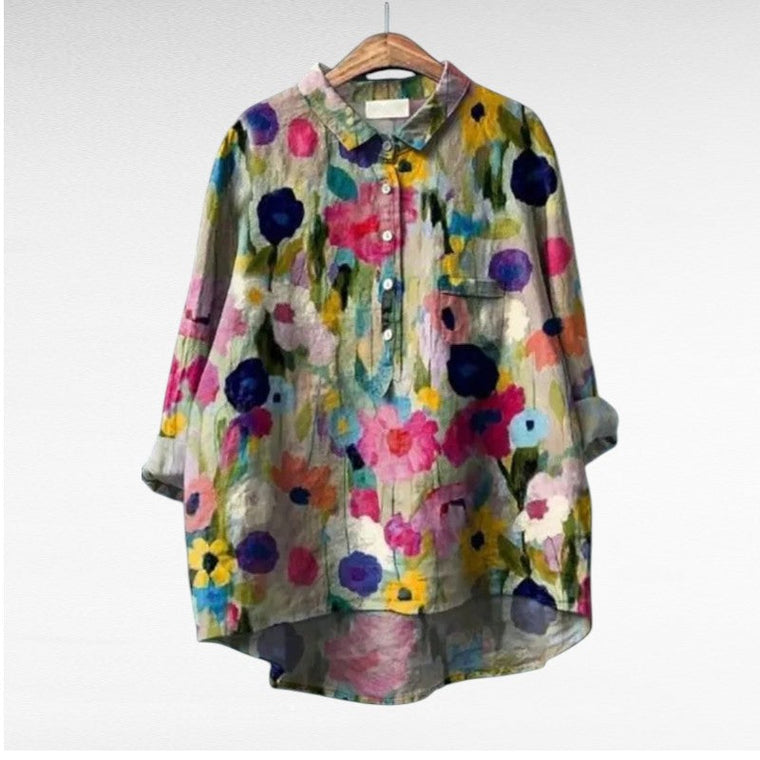 Caroline - Blouse Fleurie Élégante Femme