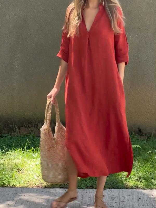 Robe Longue Femme en Lin Élégante - Nadine