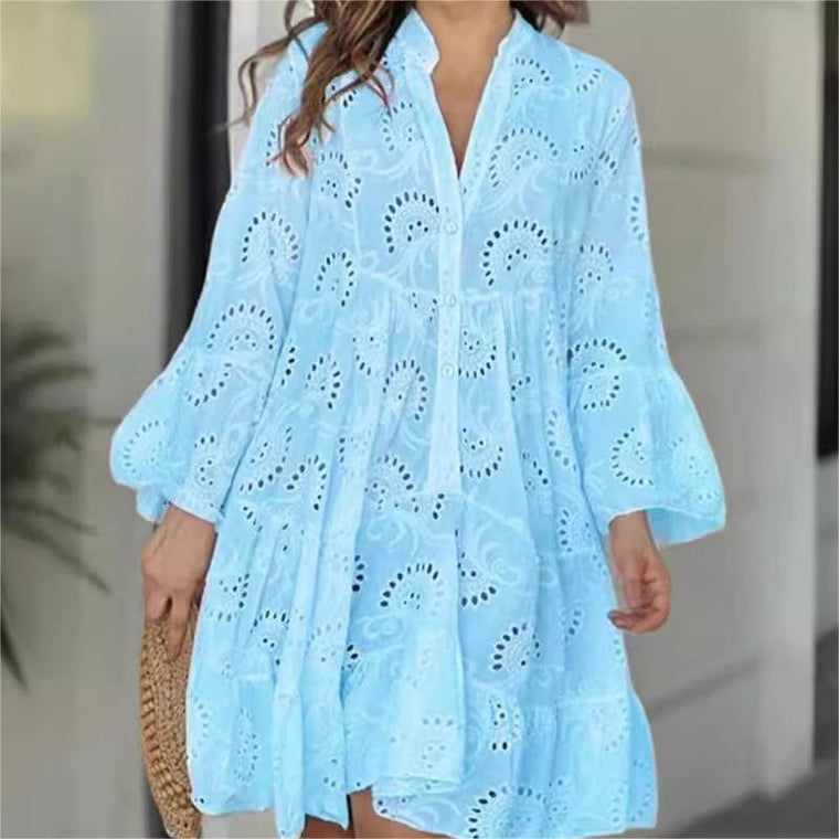 Maryse - Robe Bohème en Broderie Anglaise