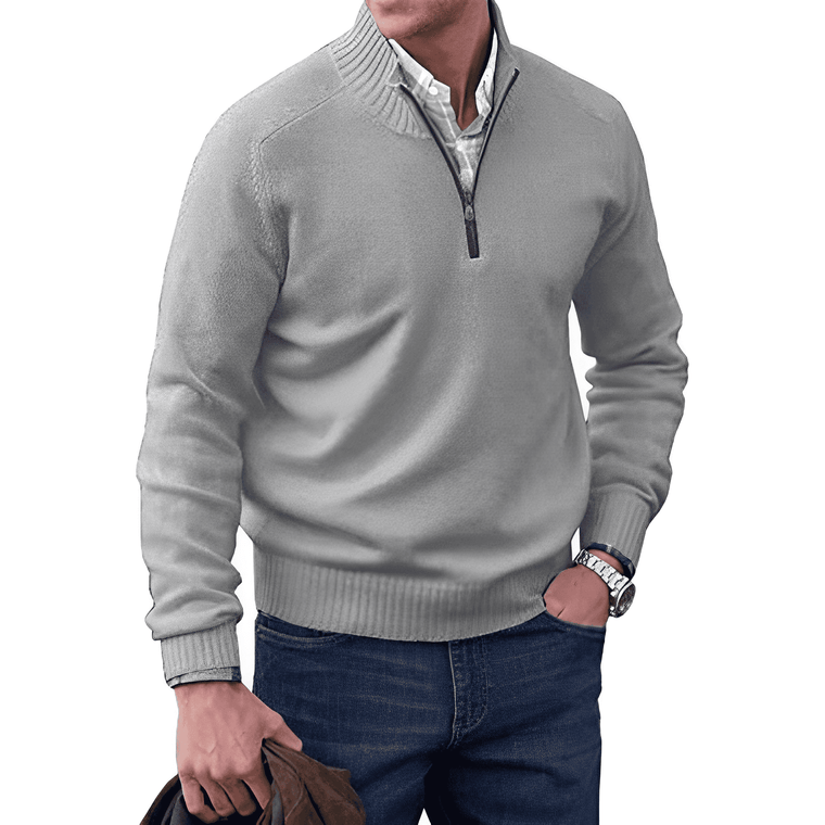 Victor - Pull Zippé Cachemire Homme