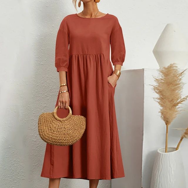 Marie - Robe Midi Confortable D'Été