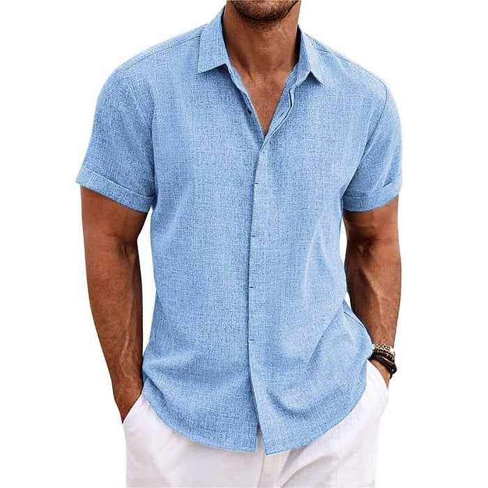 Vincent - Chemise Lin Manches Courtes Casual Été Tendance Homme