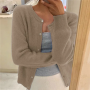 Nathalie - Cardigan Élégant Boutonné Maille Fine