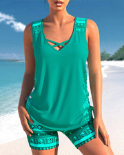 Margot - Tankini À Imprimé Feuillage Avec Tissu Léger
