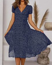 Thérèse - Robe En Mousseline Avec Imprimé Floral Et Col En V Élégant