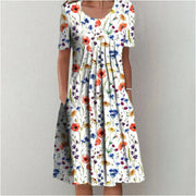 Marine - Robe Fleurie Décontractée Femme