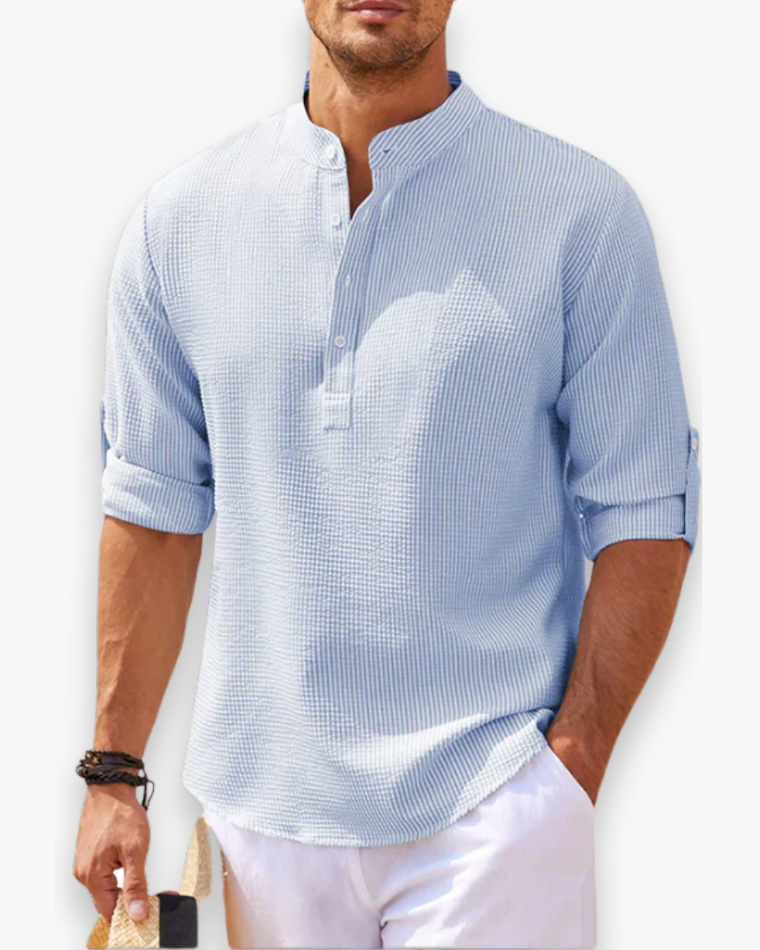 Chemise Décontractée Col Ouvert Pour Homme | Légère Et Stylée