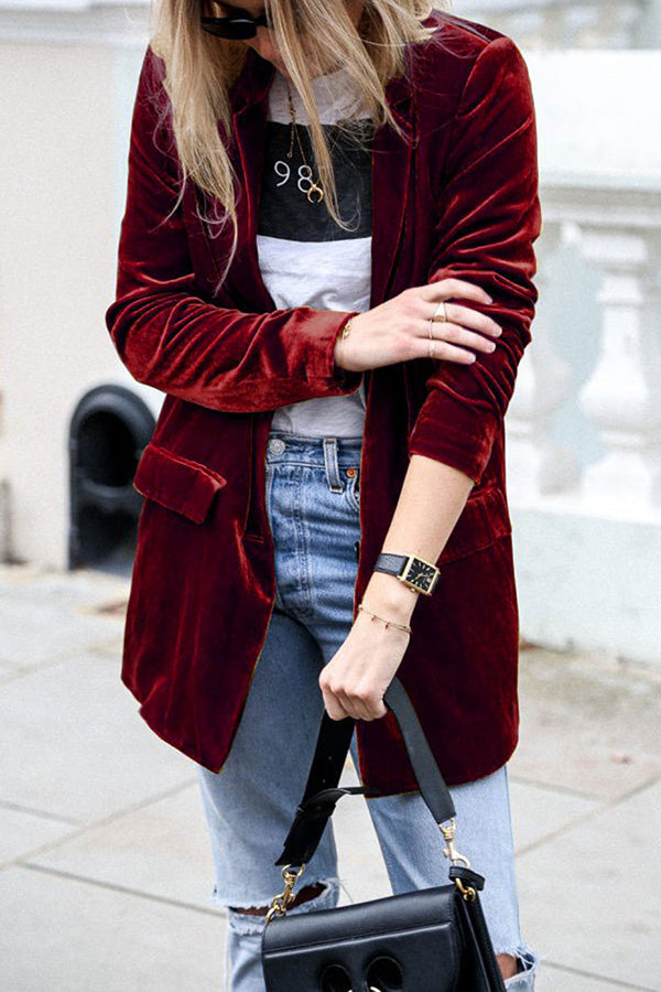 Sacha - Blazer femme velours